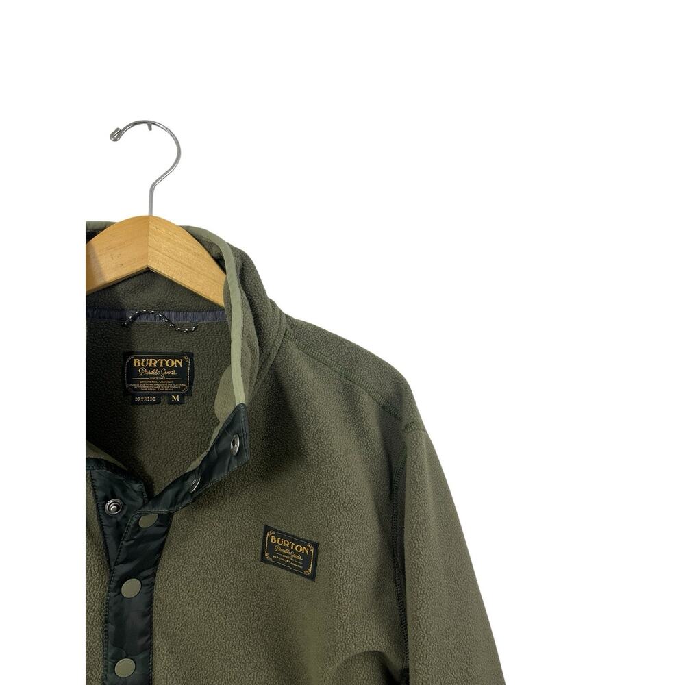 Burton Hearth Fleece Pullover Men’s Medium Green Camouflage Gorpcore Jacket Hike - Picture 7 of 8